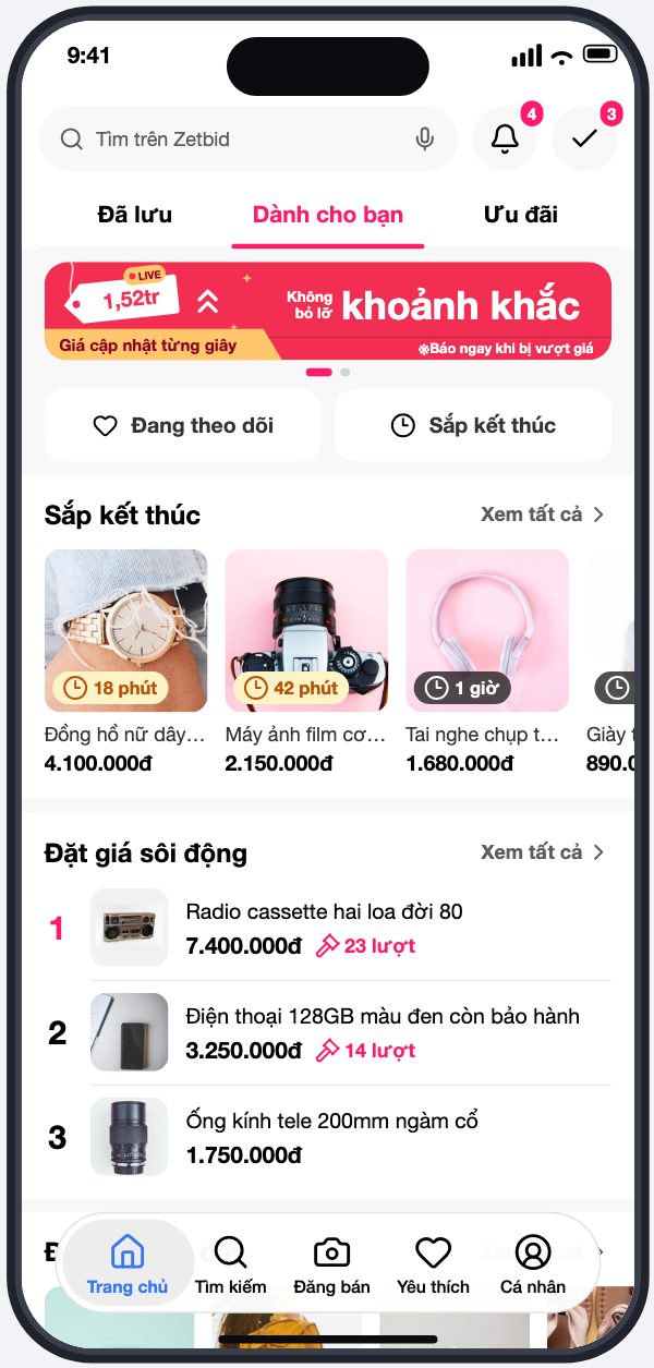 Trang chủ, tab Dành cho bạn