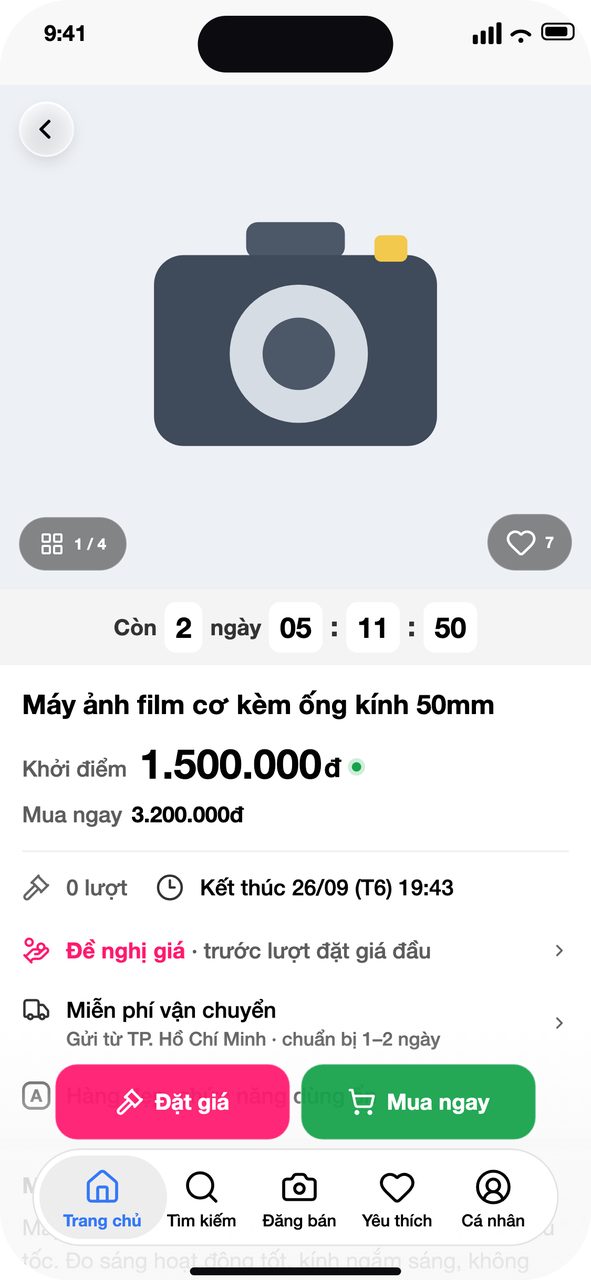 Tin đấu giá: dòng Đề nghị giá dưới giá