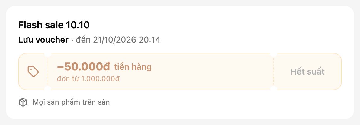 Vé voucher đã hết suất