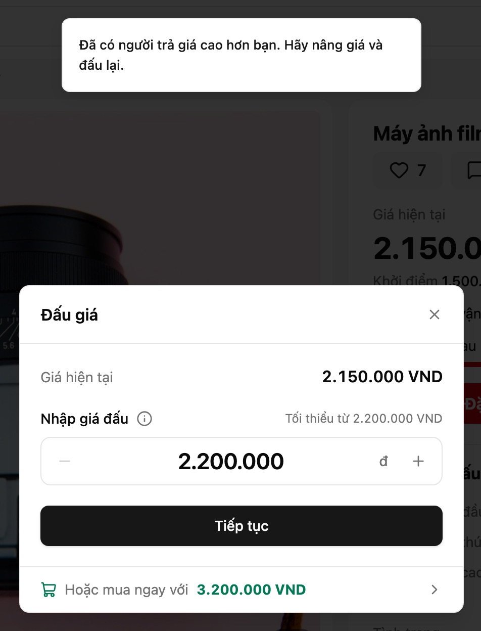Đã có người trả giá cao hơn bạn