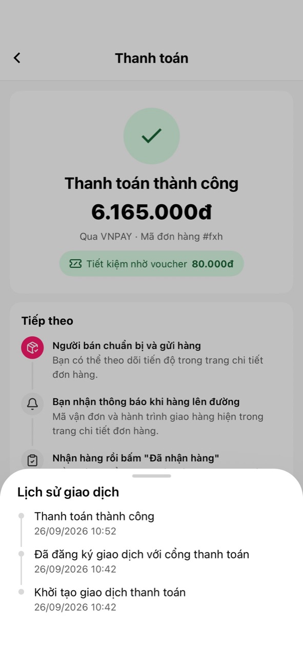 Bảng Lịch sử giao dịch