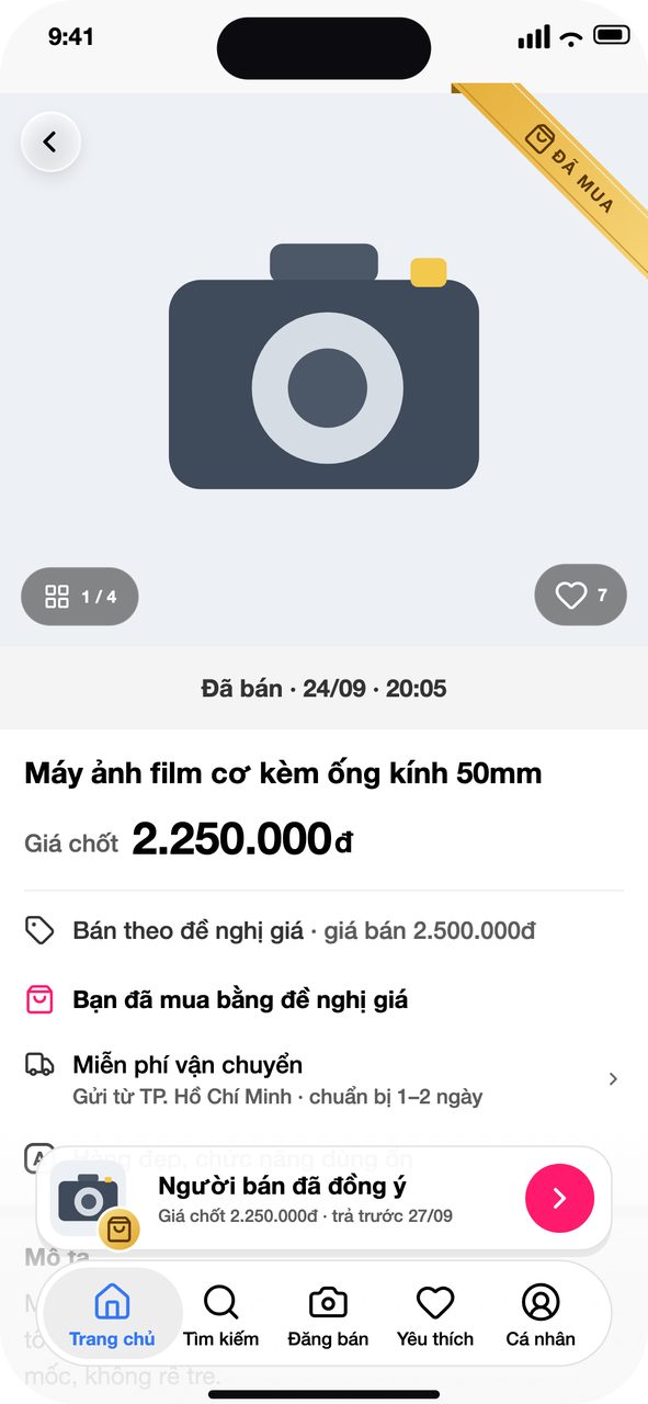 Được đồng ý: bạn đã mua