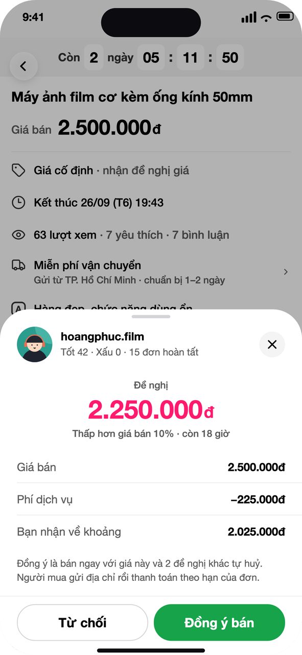 Một đề nghị: số tiền nhận về