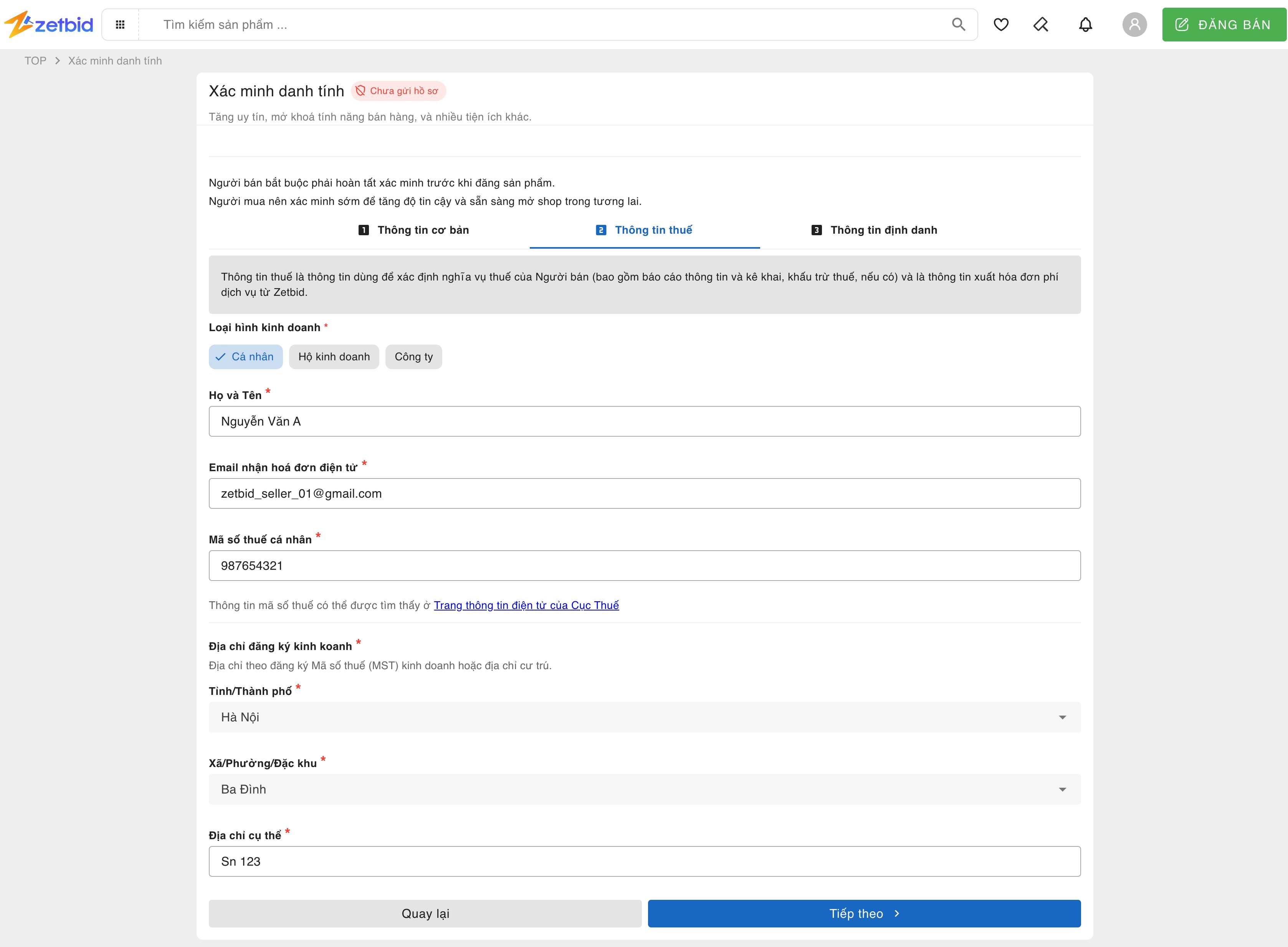 Zetbid App trên Android