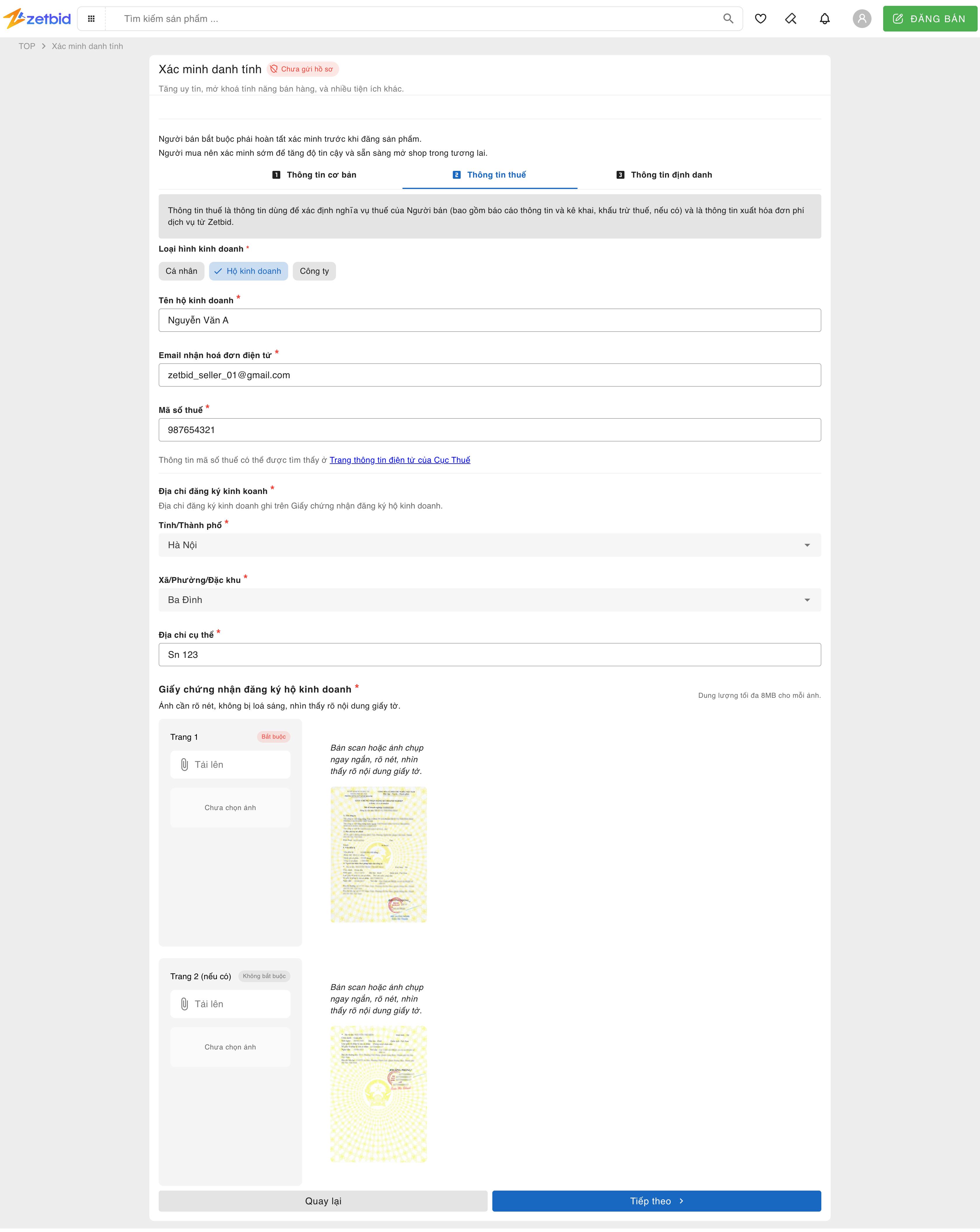 Zetbid App trên Android